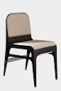 Chic ergonomic chair | Bardot | Gabriel Scott : Exquisite blackened steel formed into distinct legs and a beautiful silhouette and combined with fine French pebbled leather create a stylish dining table or work desk accompaniment.