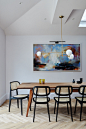 Inspiration for a contemporary dining room remodel in London