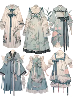 连衣裙｜oc古风穿搭手帐插画设计素材28弹