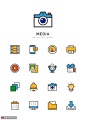 媒体主图彩色扁平图片视频UI图标 icon图标 扁平图标