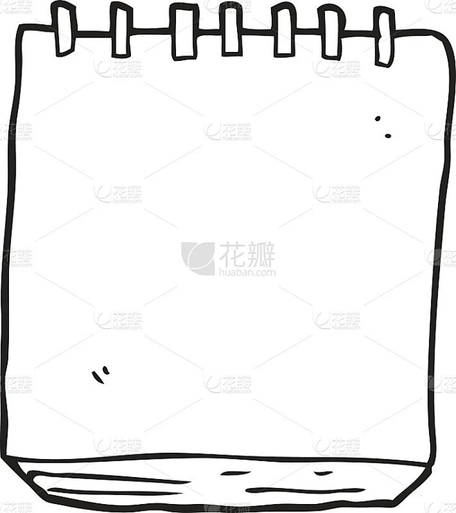 黑白卡通便条本素材-花瓣网