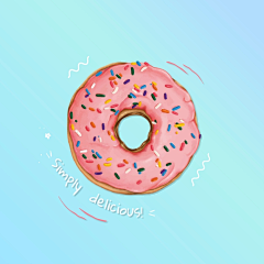 八月wwv采集到甜甜圈插画矢量图设计素材