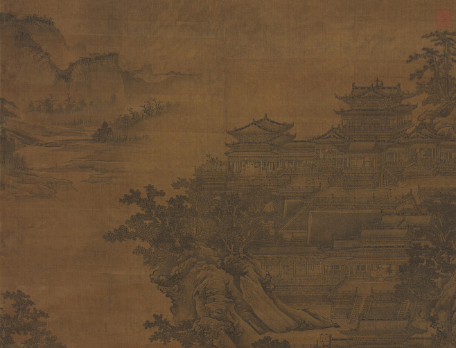 古建筑 古画