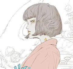 浮世绘2-晃子丶_浮世绘，女孩，妹纸，和风，日式，插画，幻想，奇幻_涂鸦王国