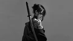 8kAI美女纹身壁纸｜武士刀动漫背景图片 - 惊艳「哲风壁纸」