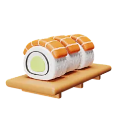 3D立体卡通美食物中餐西餐寿司面条快餐汉堡甜品生鲜电商插画图标PSD免抠设计素材15