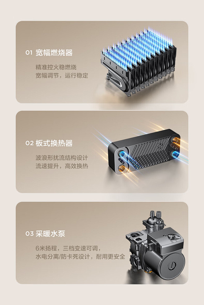 美的（Midea）双变频燃气壁挂炉天然气...