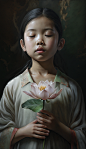 Asian_8-year-old_girl_holding_a_lotus_flower_in_her_hand_wit_157b22a3-f5e2-4eaa-9d92-95b6d6128f5a
