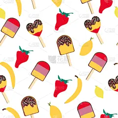 熟的,冰冻酸奶,冰淇淋,四方连续纹样,浇糖浆,水果,巧克力,糖衣蛋糕,热,菜单