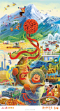 【#看见这幅画隔屏闻见吉林鱼香了#】一片沃野千里的黑土地，一条奔流不息的松花江，孕育了吉林的独特魅力。在长白山天池看见碧波荡漾，在查干湖冬捕看见冰湖腾鱼，在一口“锅包肉”里尝到满足感，在长春电影制片厂寻找光影的记忆......这是#我的宝藏家乡#，白山黑水间有着吉林式的豪爽豁达