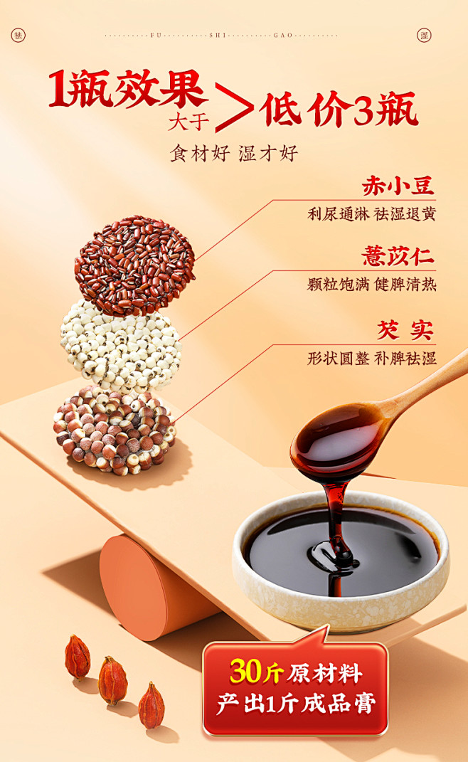北京同仁堂伏湿膏茯苓薏仁祛湿膏调理脾胃舌...