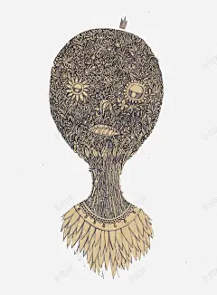 手绘人物头像插画高清素材 彩绘 抽象 花卉 免抠png 设计图片 免费下载