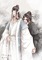 魔道祖师 晓星尘 同人图 插画 壁纸 | 【日常一涂】道长，我饿了~ | 半次元-第一中文COS绘画小说社区