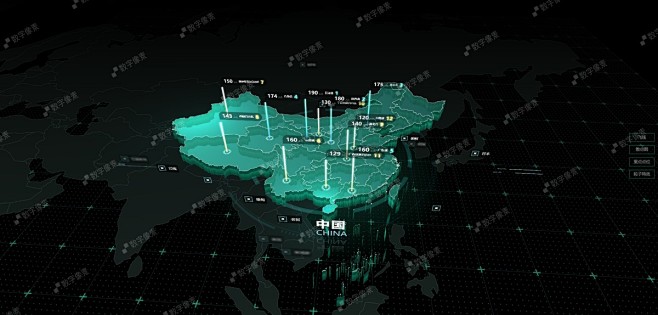 中国3D地图three.js源码