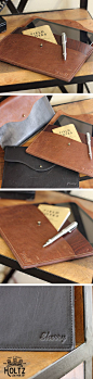 The No. 20 iPad Case is handmade right here in our shop with the finest of Full Grain American leathers. We hand pick our leather hides from a local tannery ~ for a rustic look and feel. This is a gift that will be used and loved for a lifetime! Perfect f