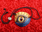 Gold-blue Dragon Eye Patch by merimask