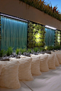 Vertical gardens, water curtains and planting on top of wall // Rolling Stones Landscapes: 