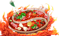 麻辣烫美食手绘火锅插画元素