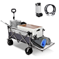 Vidoya Heavy Duty Beach Wagon Collapsible Folding Wagon Cart with Foldable Tailgate All-Terrain Wider Wheels Large Capacity for Pet Camping Garden Shopping Sports…