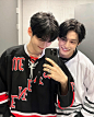 Photo by ZEROBASEONE on September 26, 2023. May be an image of 2 people, hair, mirror and text that says 'ME EAR'.
