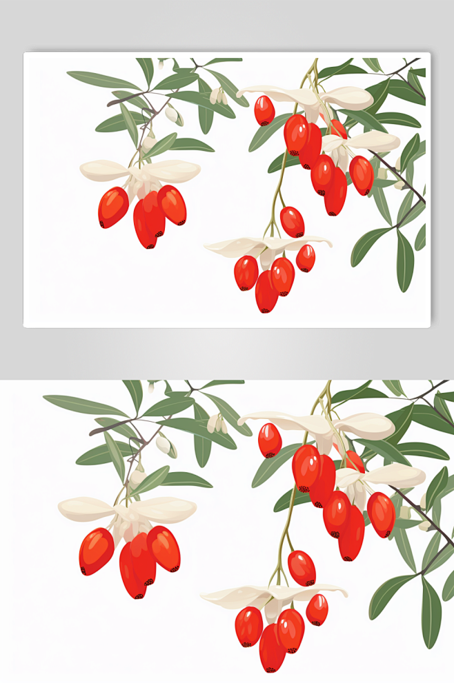 AI数字艺术枸杞中草药药材插画-众图网