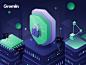 Safe, Secure, Simple - Marketing Illustration lock shied security code servers facebook ad marketing gremlin engineering chaos isometric design illustration ui