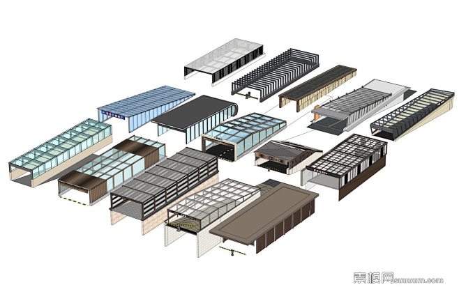 地下车库出入口SU模型下载_sketch...