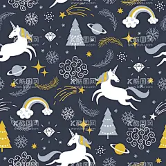 独角兽  - 源文件下载【酷图网】数码,印花,高清,循环,手绘,