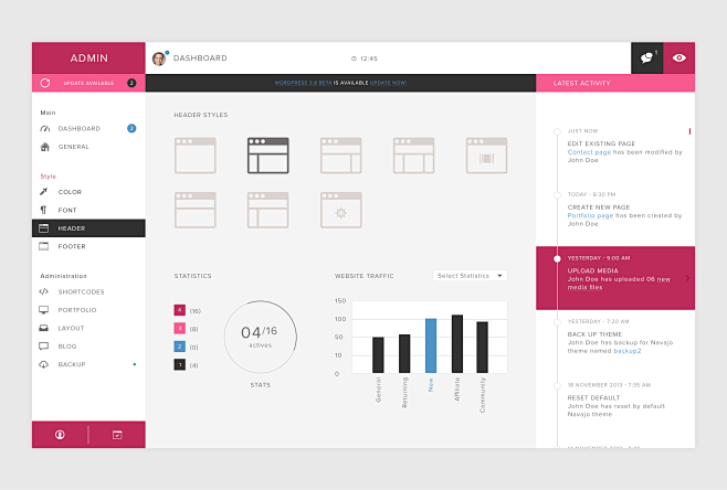超简约后台界面设计UI #UI#