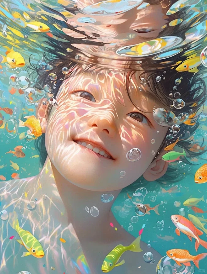 AI绘画咒语分享 - 水下艺术人物pro...