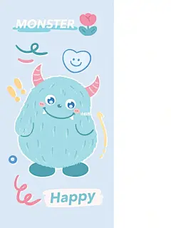 587期|手机壁纸|可爱的小怪兽系列