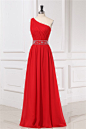 SUNVARY 2014年新款 红色复古单肩长款礼服 时尚新娘礼服-淘宝网
