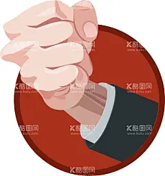 加油  - 源文件下载【酷图网】加油,拳头,矢量,可更改颜色,红圈底