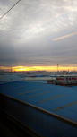 火车上看夕阳