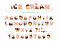 可爱的,文字,冰淇淋,字体,数字,华夫饼,华丽的,字母,字母表次序,流动