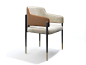 Upholstered fabric chair with armrests GIULIETTE by Capital Collection