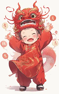 可爱卡通龙宝宝元素素材图片