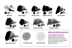 [淘宝购买] 潮流复古漫画风半调线条颗粒水墨画笔Procreate笔刷素材 Procreate Vintage Comic Ink Brushes插图7