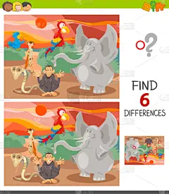 可爱的,多样,动物主题,野味,猴子,野生动物,练习本,蛇,猿,发现