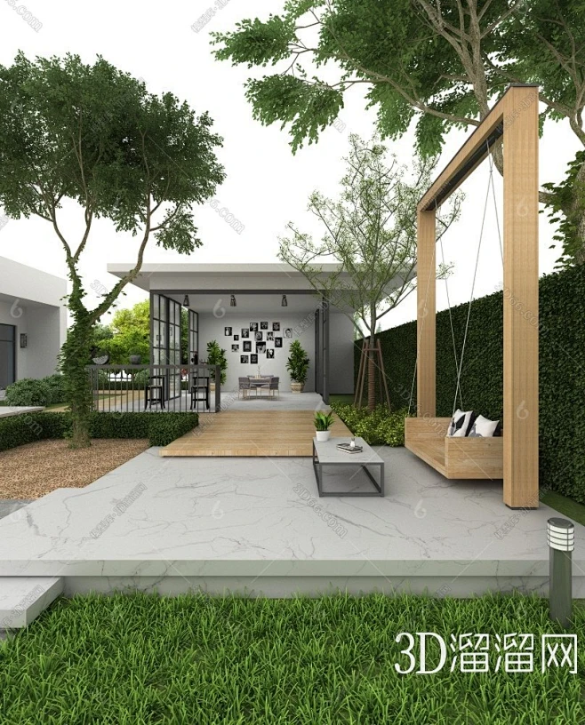 【现代庭院3D模型】-3D现代庭院3d模型下载-溜溜IDICH57171328382-免费3Dmax模型库_3d溜溜网-花瓣网