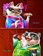 slot machine design Character design  Digital Art  cats Sushi japanese style cute ILLUSTRATION  game design 