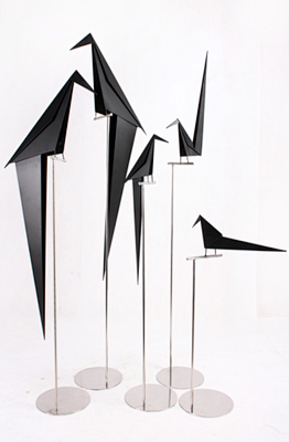 简约现代不锈钢铁艺艺术抽象鸟雕塑摆件样板...