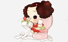 蹲马桶的女孩高清素材 png 页面网页 平面电商 创意素材 png素材