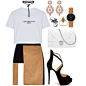 A fashion look from August 2016 featuring white shirt, short skirts and christian louboutin shoes. Browse and shop related looks.