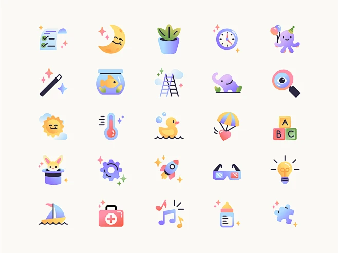 Cute Icons by Victor Korchuk for Unfold on Dribbble-花瓣网