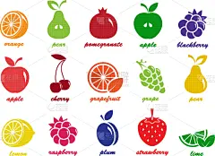水果,计算机图标,华丽的,环境,壁纸,樱桃,梨,黑刺莓,葡萄,收集