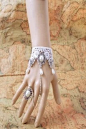 2014新款 唯美 纯白 新娘公主萝莉蕾丝珍珠手链带戒指/指环