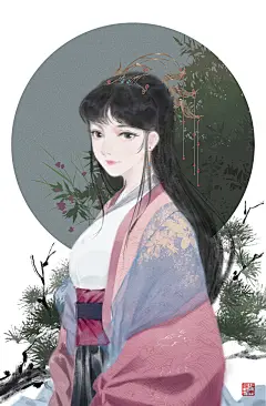 古风插画小美人儿～_FDY在摸条大鱼__插画师作品_涂鸦王国gracg.com