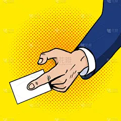名片,波普风,手,分离着色,商务,华丽的,男商人,概念,漫画书,给予