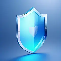 蓝色盾牌立体盾牌3d盾牌元素